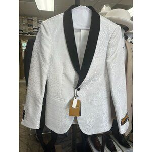 NWT Men's Alberto Nardoni white and black designer jacket size 38R